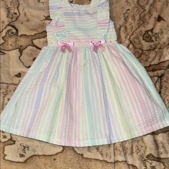 π€BONNIE JEAN PASTEL EASTER DRESS SIZE 4Tπ€ - Picture 4 of 9